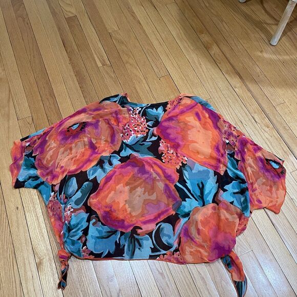 Vintage Floral Tunic Kimono Top ONE SIZE Champagne Collection All That Glitters - Picture 10 of 12